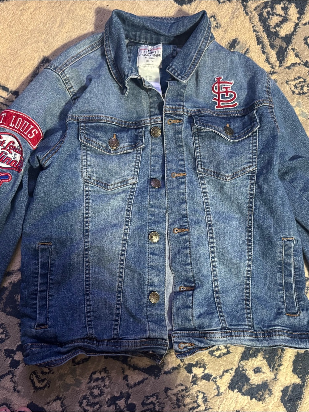 Genuine Merchandise Blue Denim Jacket with St. Louis Patches